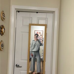 aerie Heather Gray Cozy Knit Half-Zip Sweater